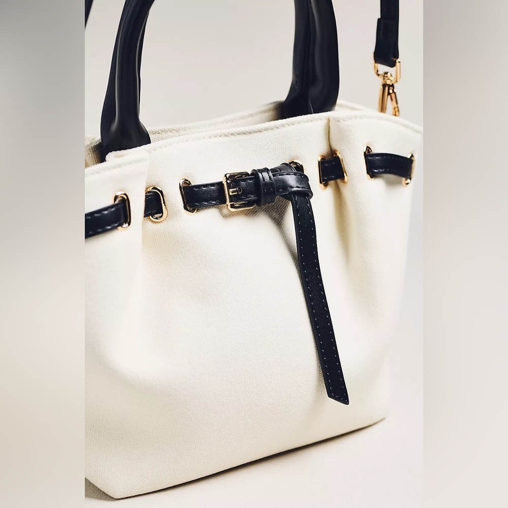 BY Anthropologie Elegant White and Black Handbag - Picture 6 of 6